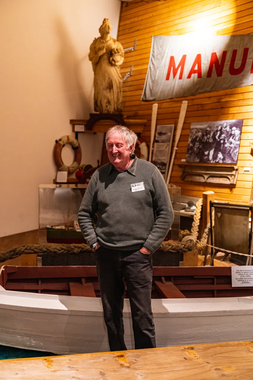Mike McPhee in Owaka Museum