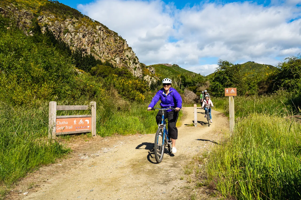 Bikers on trail