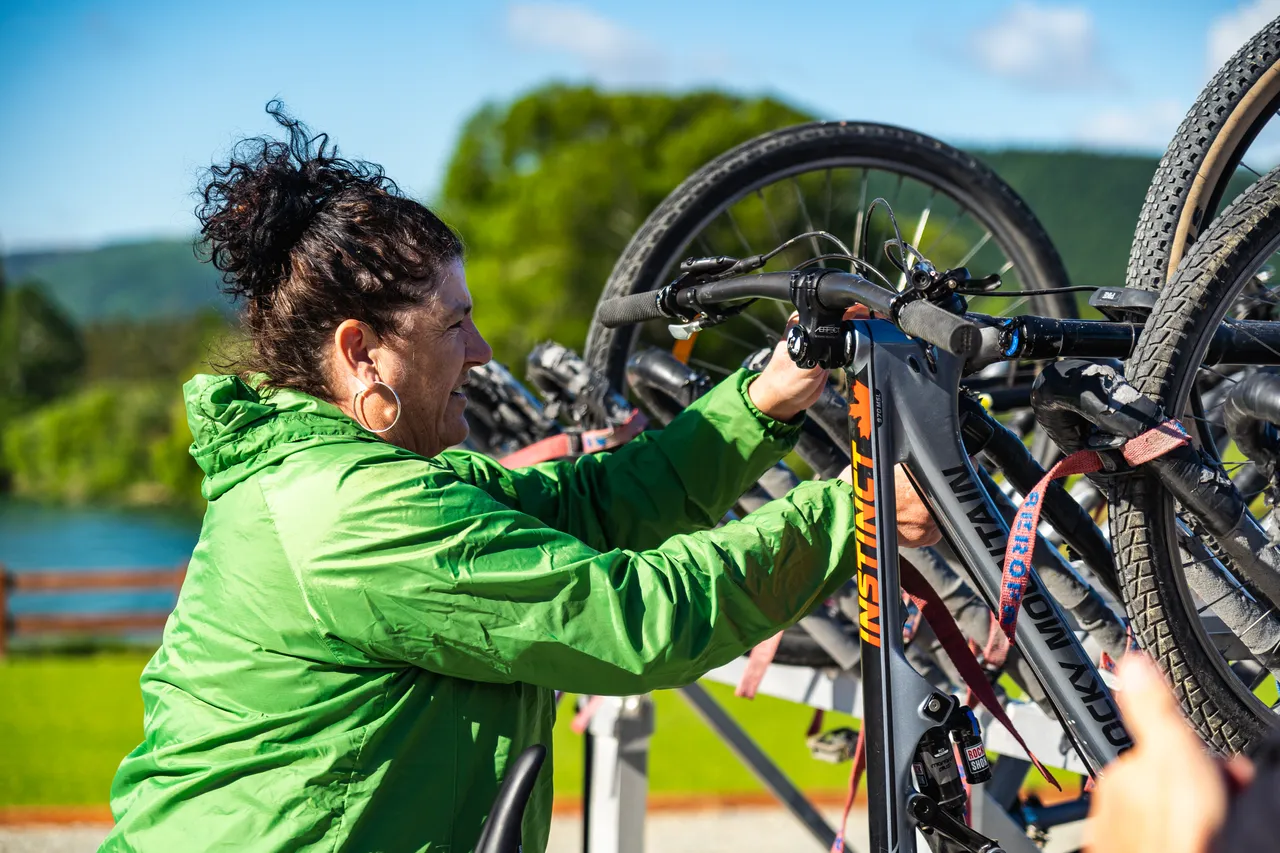 Jude Gamble with bikes