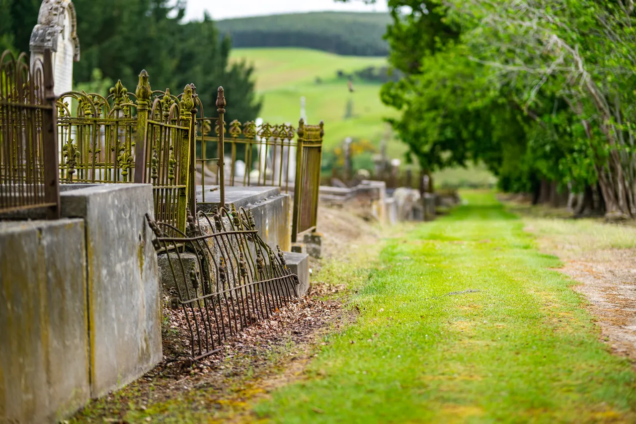 Grass and headstones