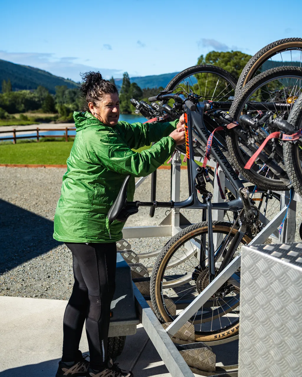 Jude Gamble with bikes