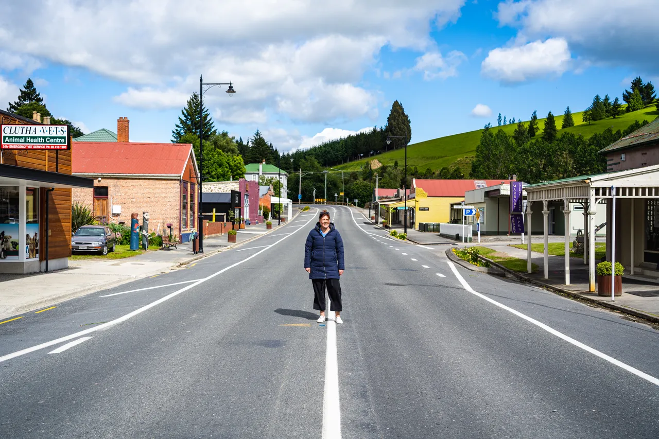 Melissa standing on Lawrence main street