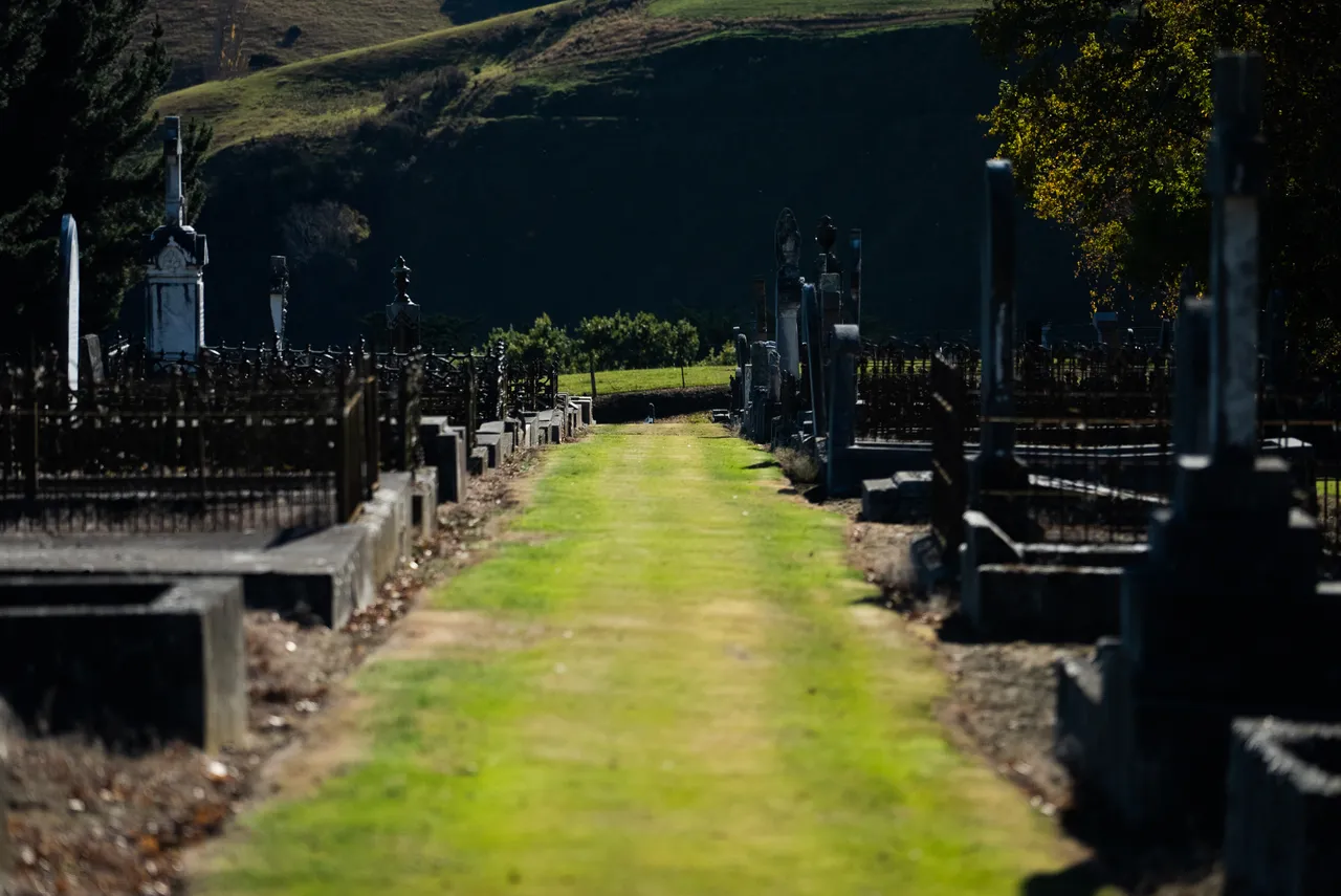 Grass and headstones