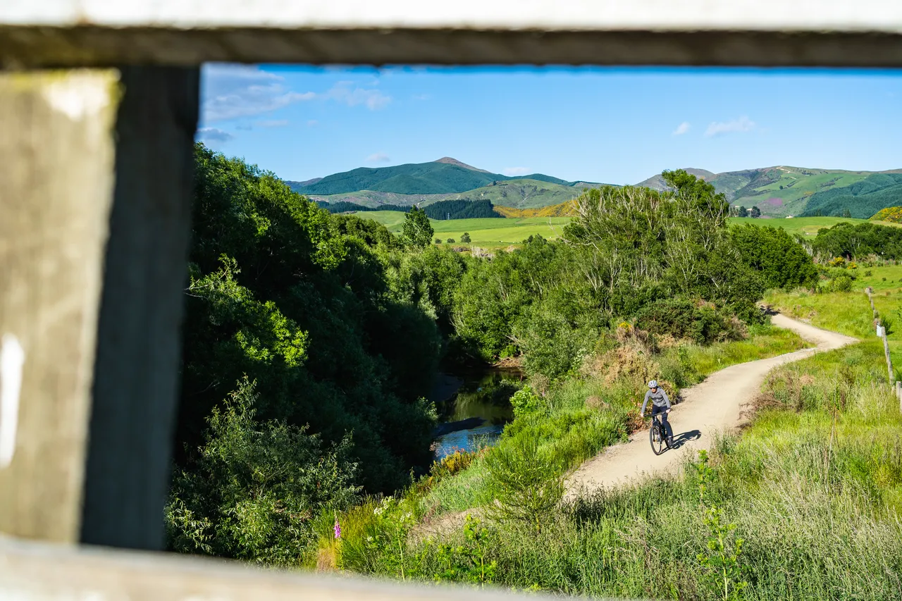 Biker on trail