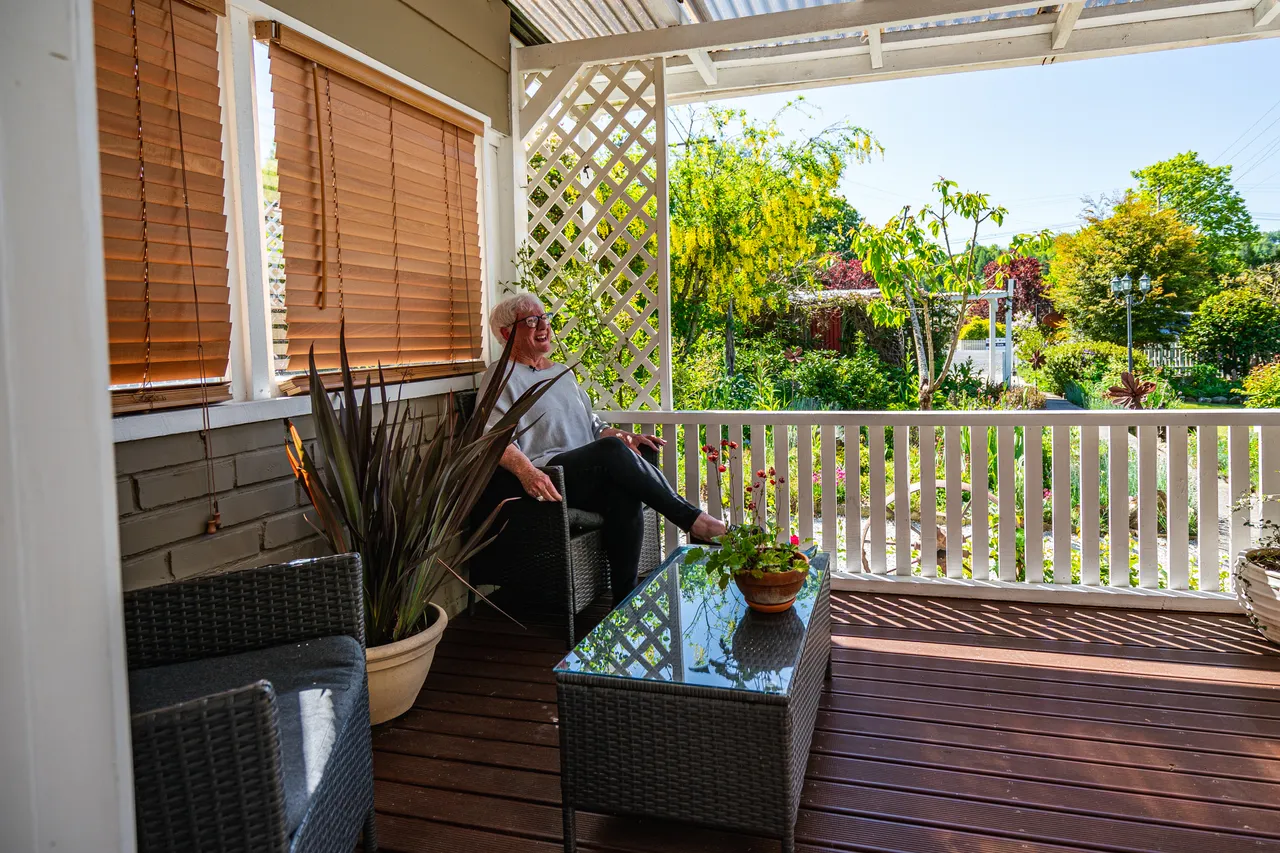 Penny Archer on porch