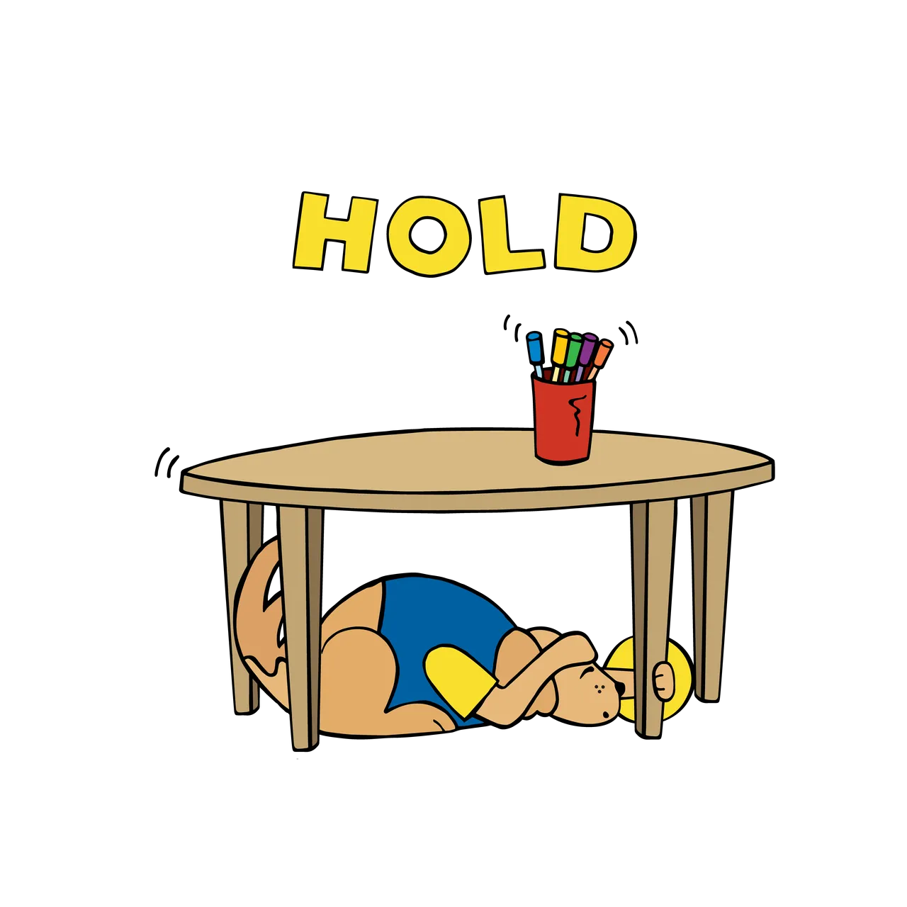 Stan Drop Cover Hold Illustration - Hold
