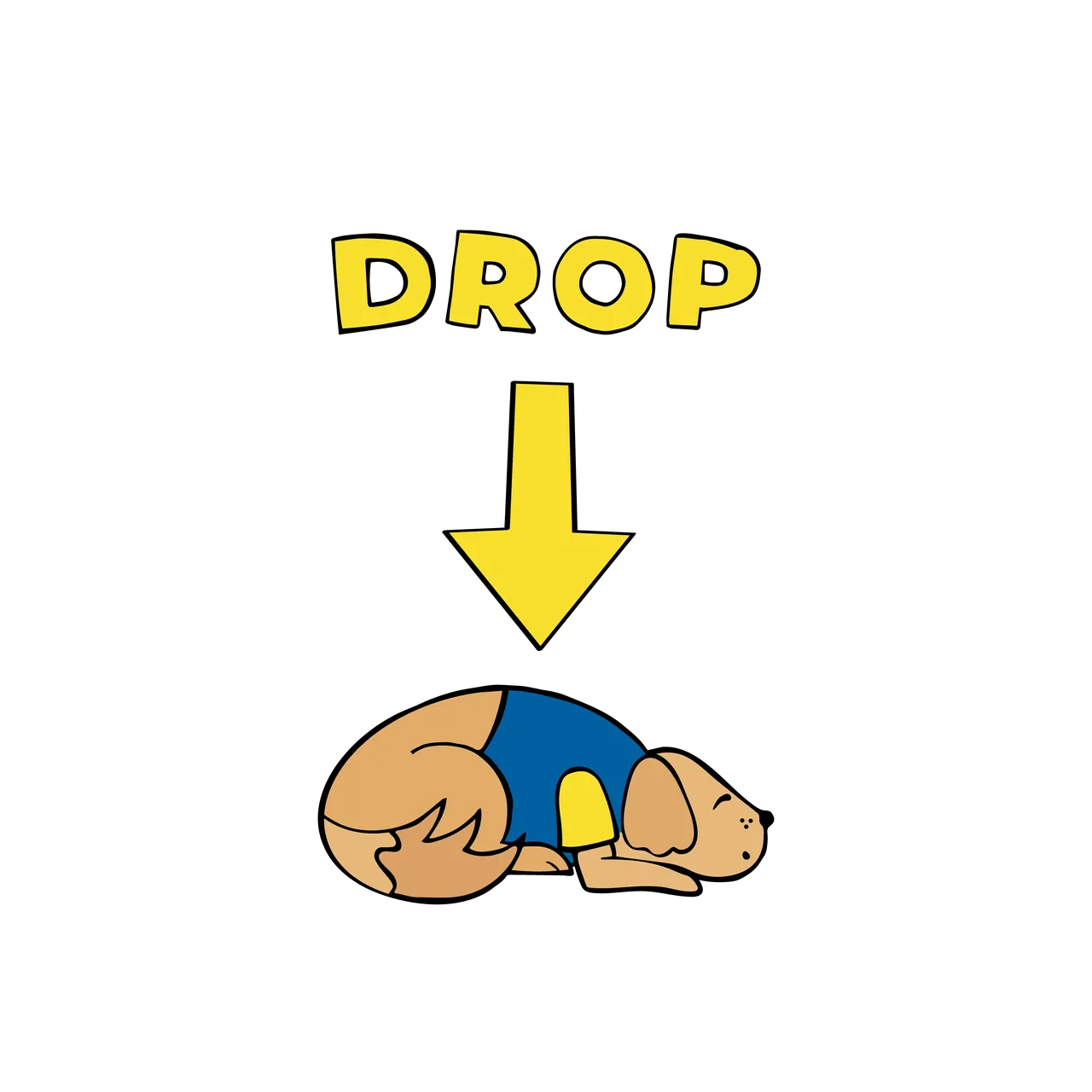 Stan Drop Cover Hold Illustration - Drop