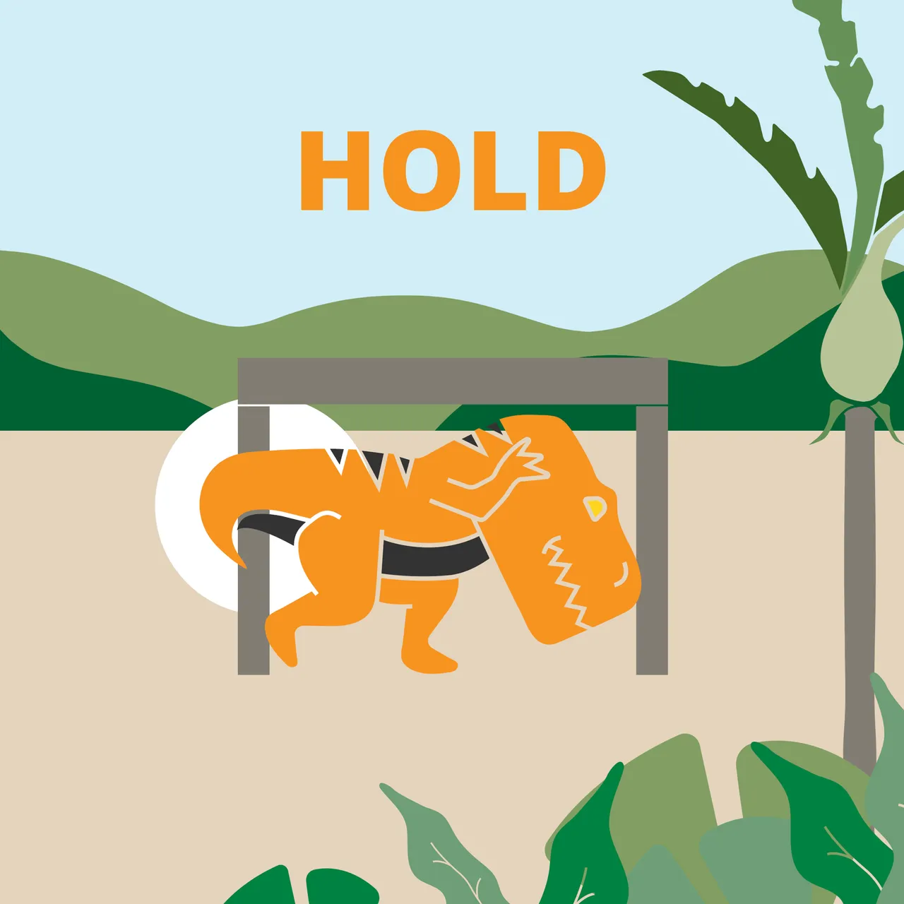 Dinosaur Cover Hold - Hold - Square social Media Tile