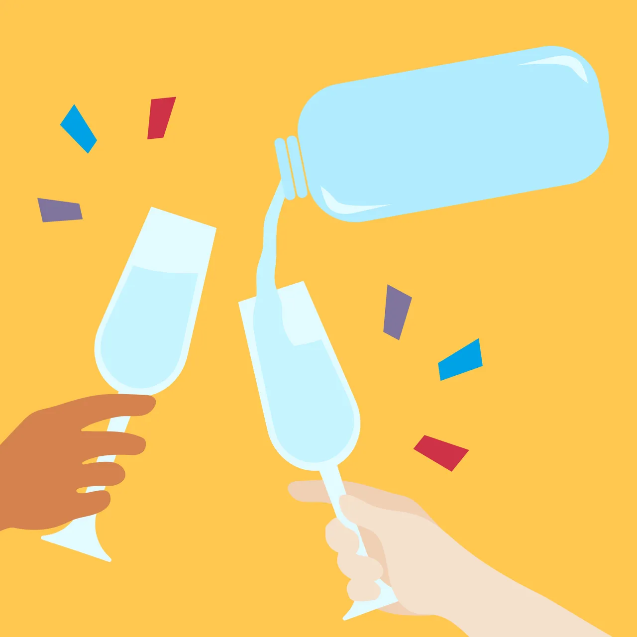 New Years Wine glasses - Square Social Media Tile