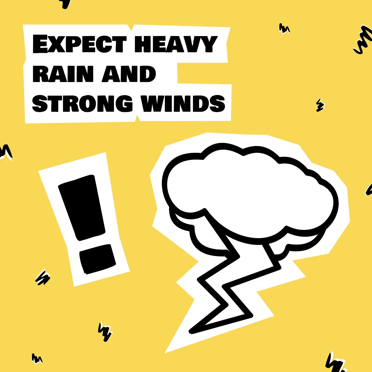 Expect heavy rain and strong winds - Square social media tile