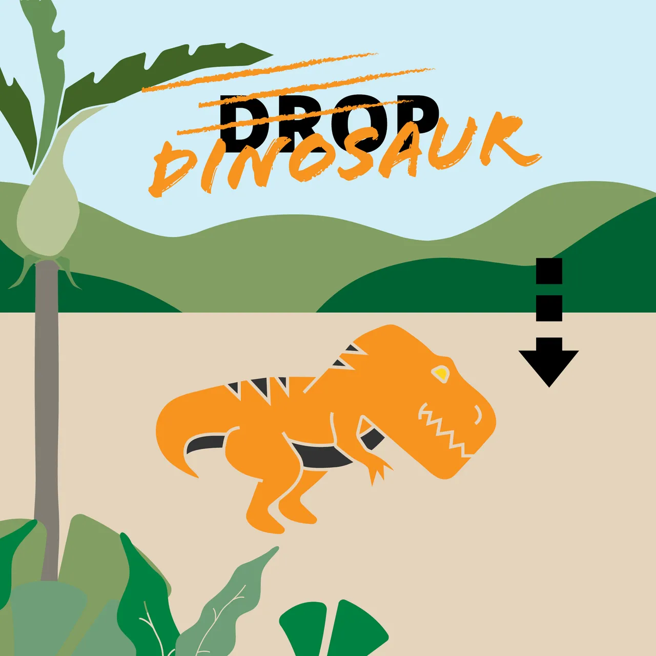 Dinosaur Cover Hold - Drop - Square social Media Tile