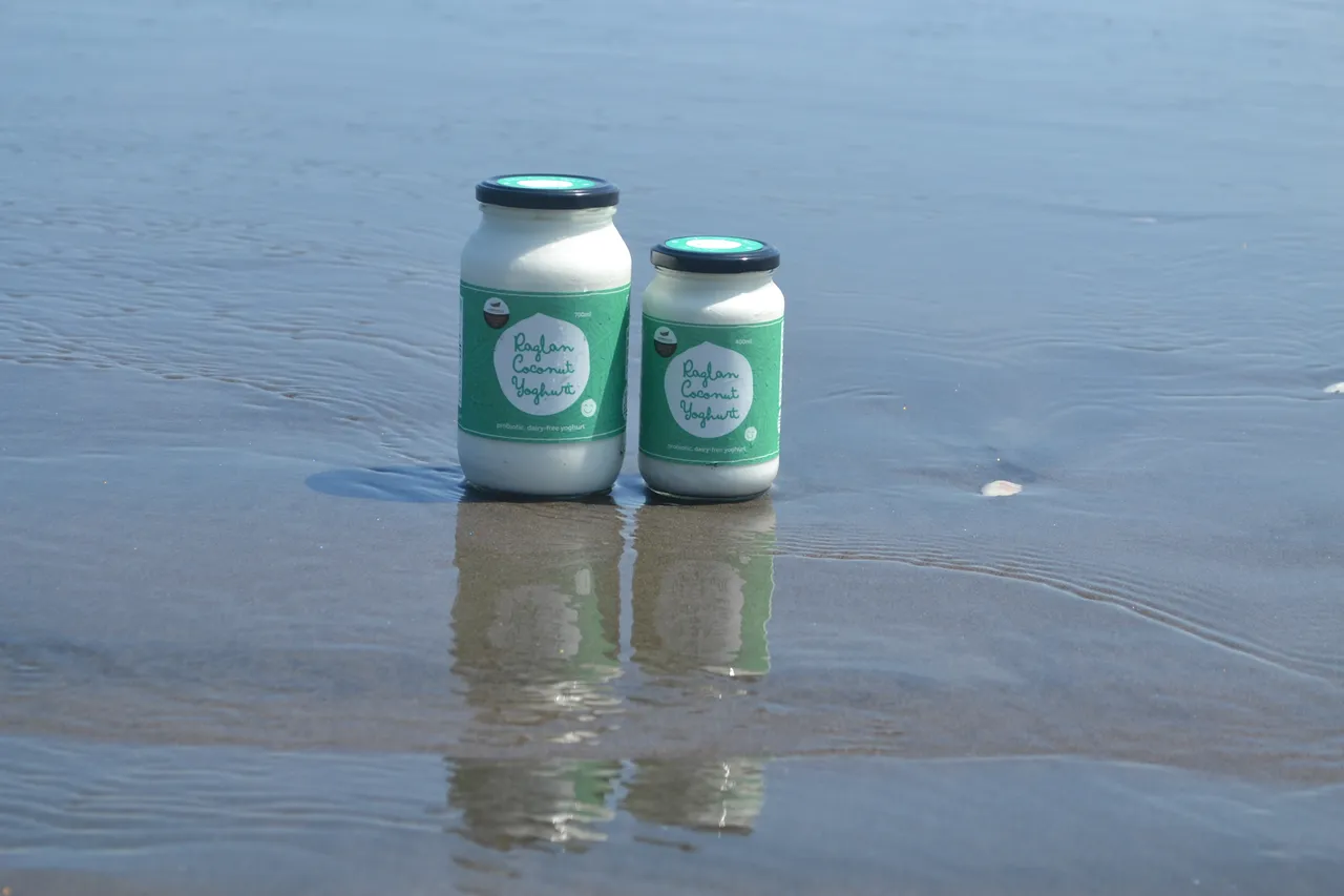 Two jars in the water at beach