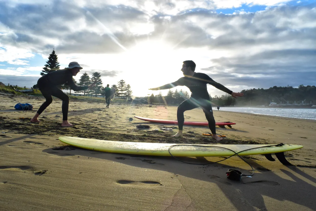 Sunrise surf lesson with Surfing With Frank