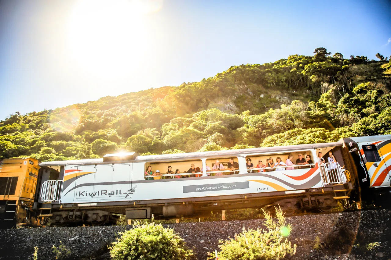 Open air viewing carriage on Coastal Pacific