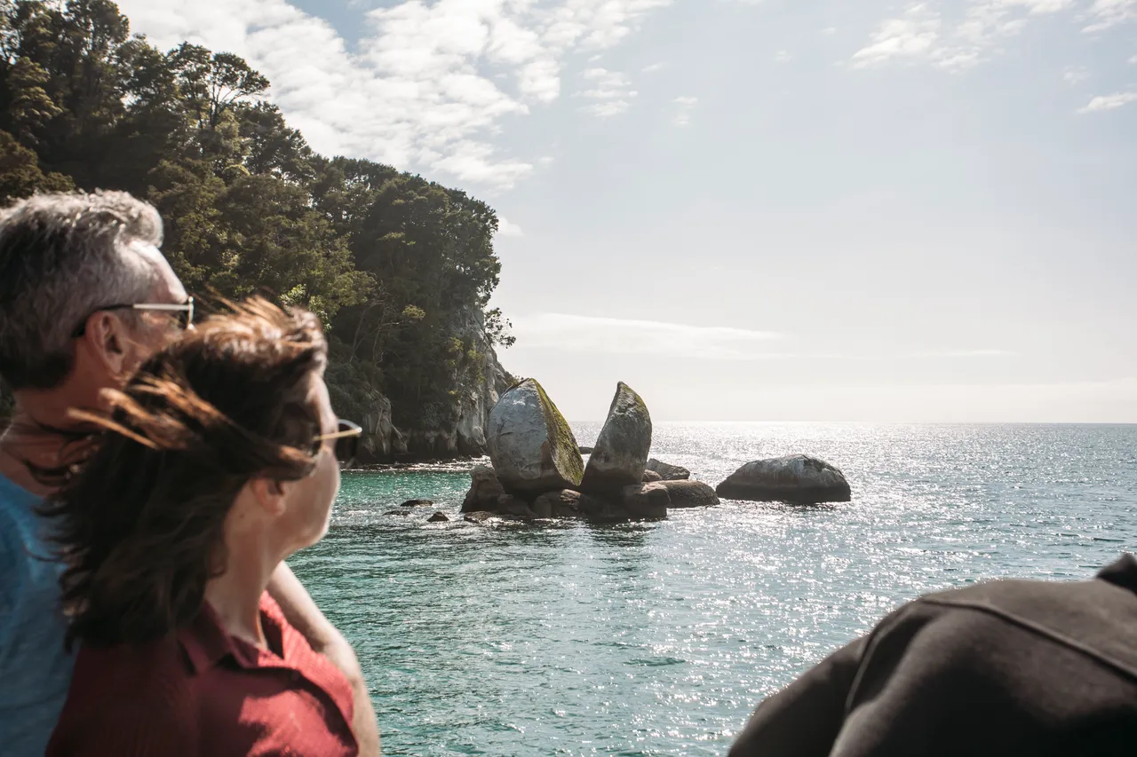 Couple Sightseeing at Split Apple Rock