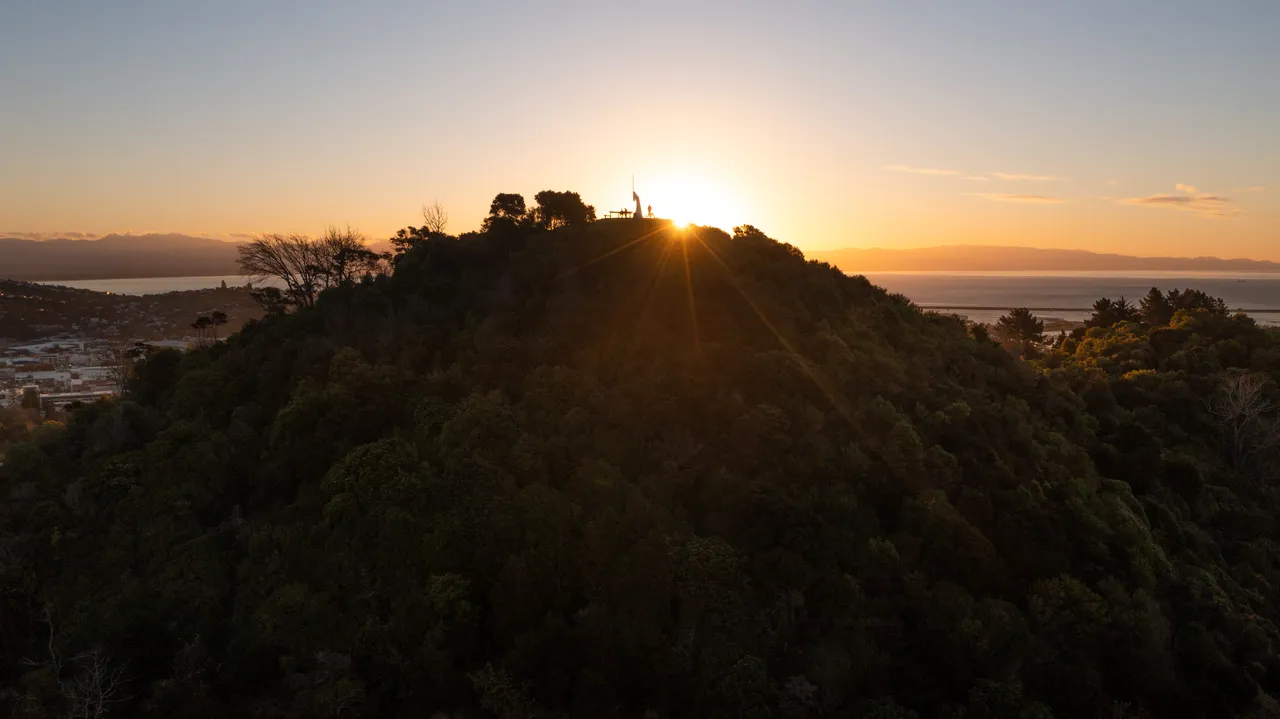 Centre of New Zealand at Sunset