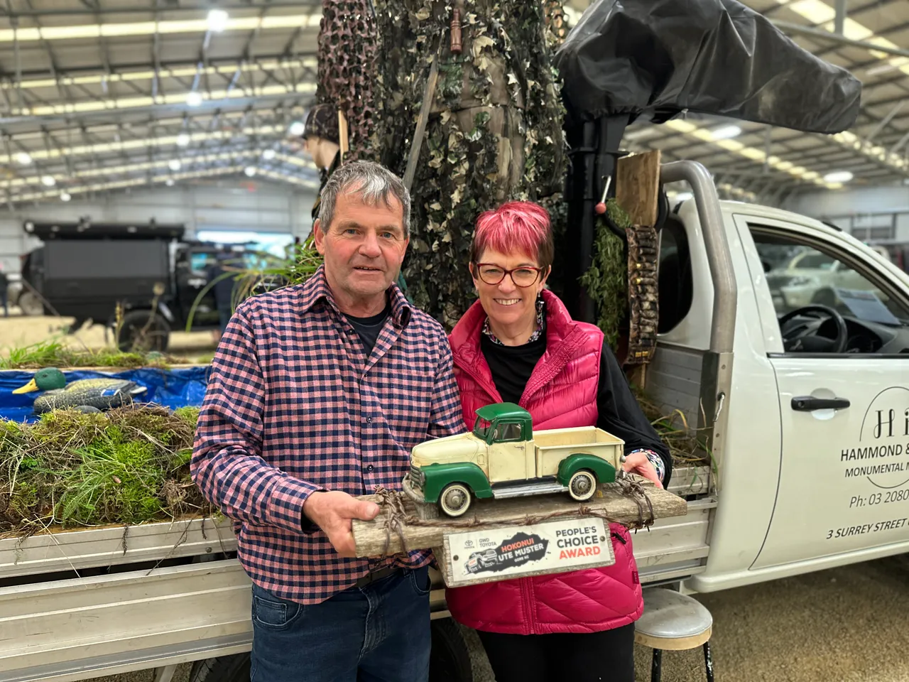 Tussock Country Ute Muster People's Choice winners Denis & Marie Knight, 2014 Mitsubishi Triton