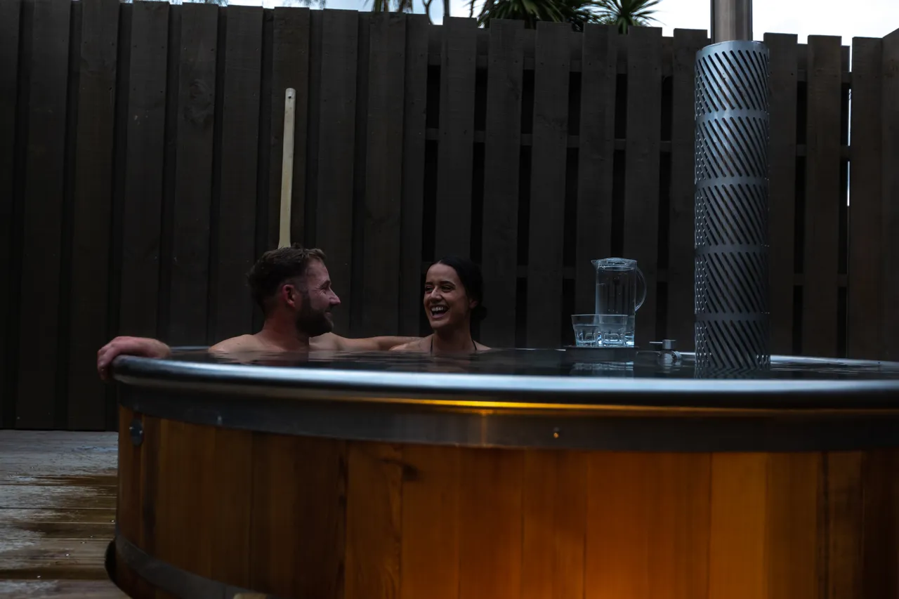 Couple at Ohakune Hot Tubs