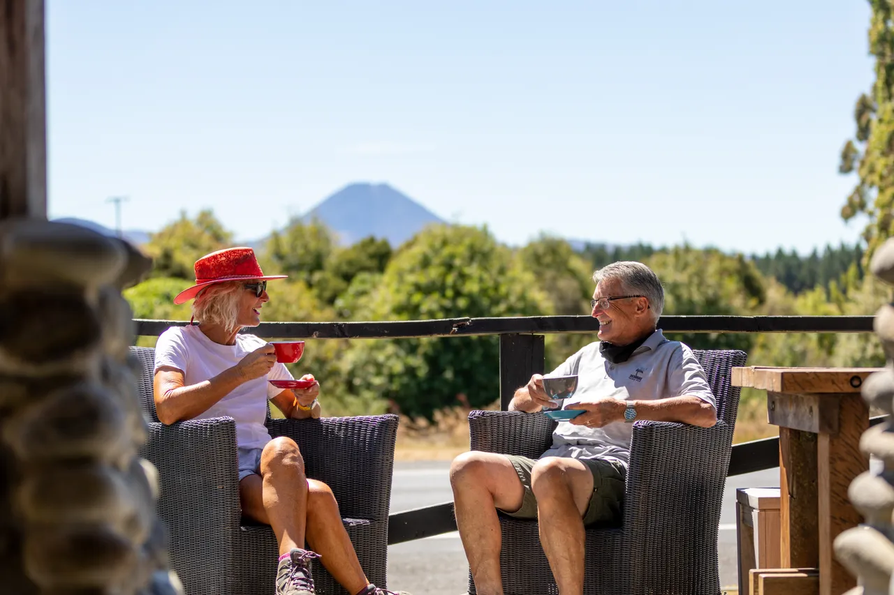 Couple Enjoying Tea and Coffee