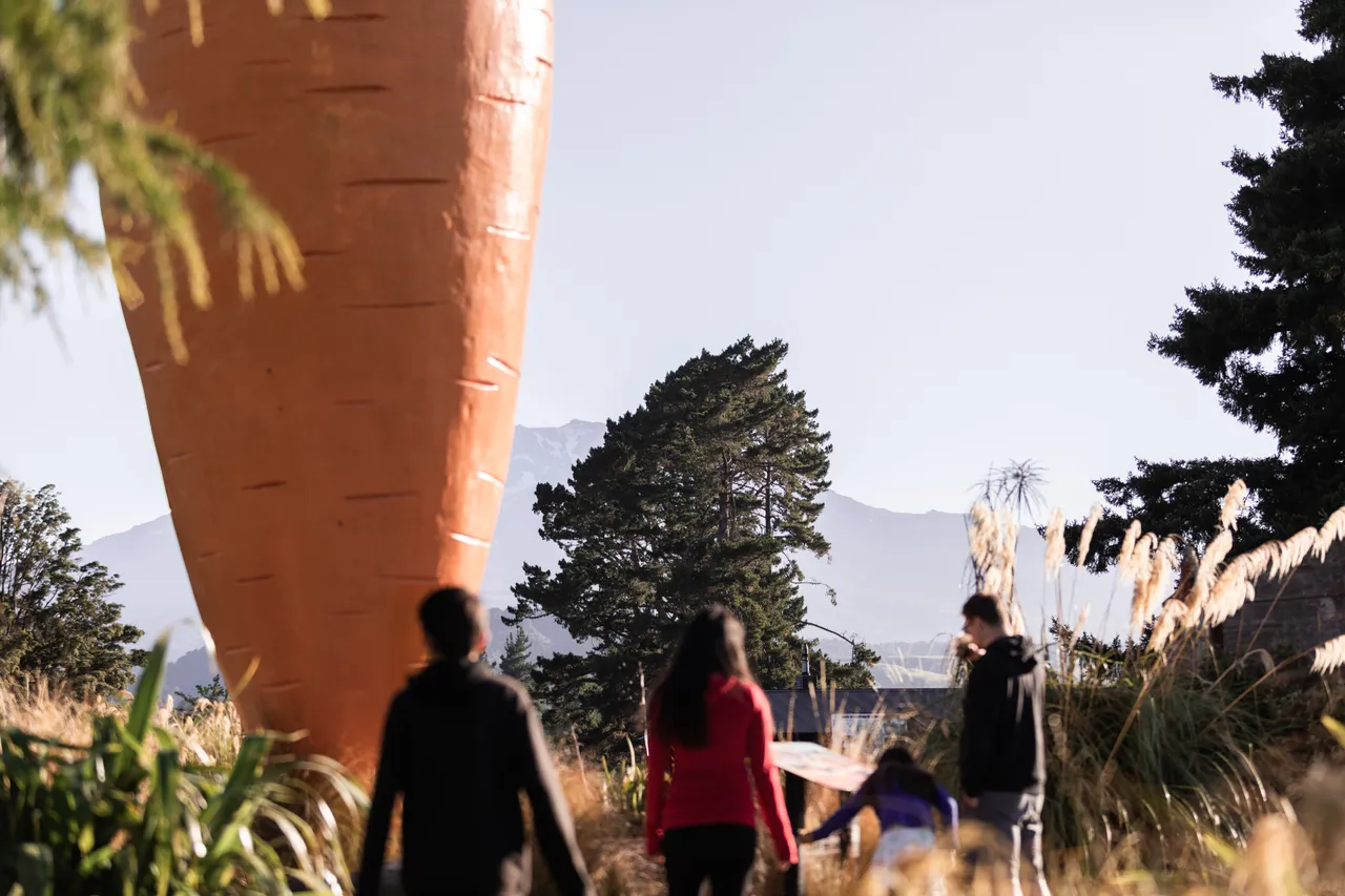 A Family Taking in the View at The Ohakune Carrot Park
