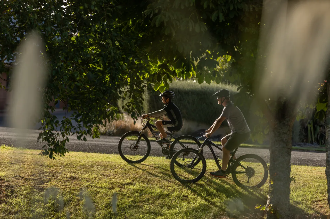 Biking around the neighbourhood in Ohakune