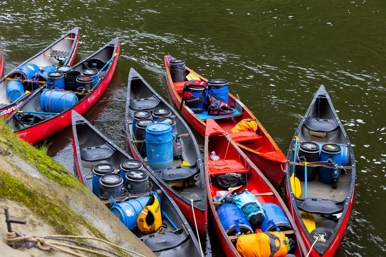 Canoes Parked Up on the Whanganui River