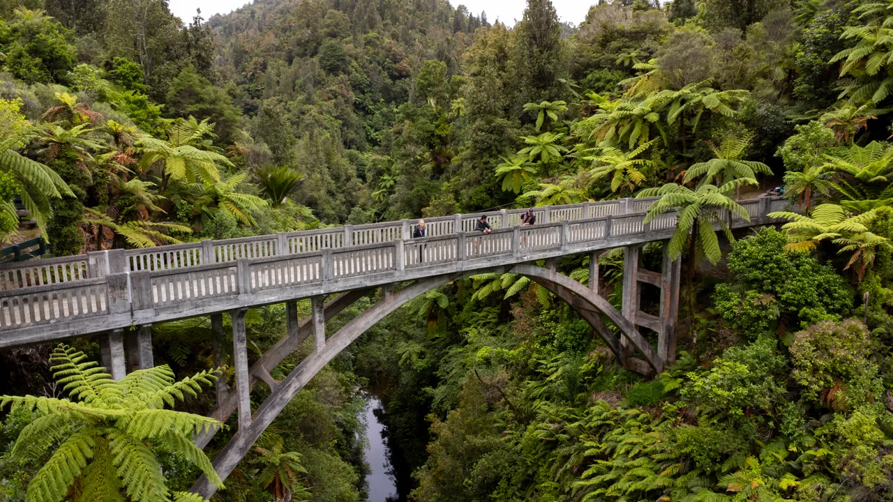 People Walking Along the Bridge to Nowhere