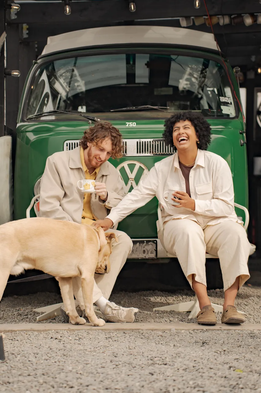 Couple Enjoying a Coffee at Kombi Ohakune