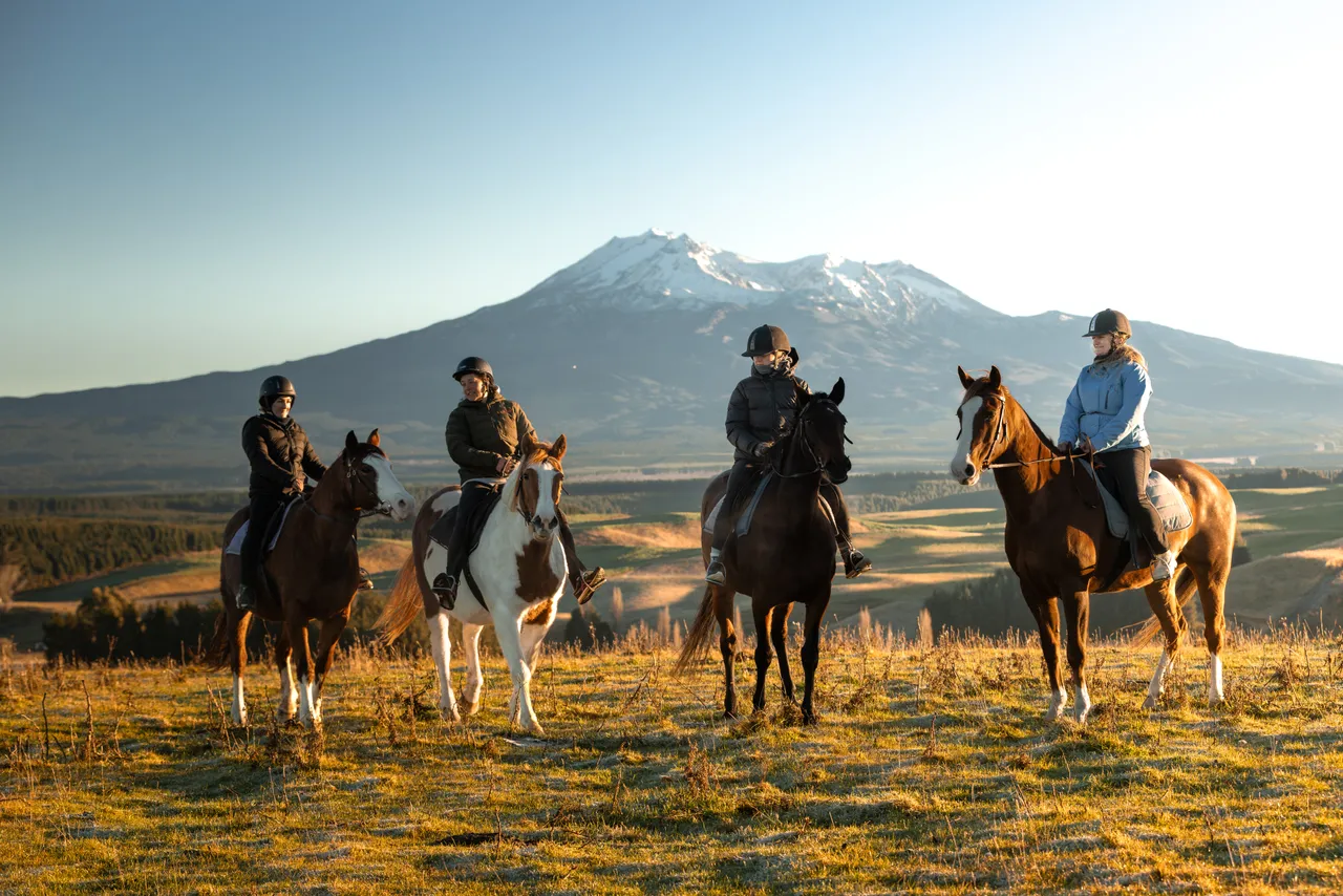 Friends on a Horse Trek at Waione Heritage Horse Trekking