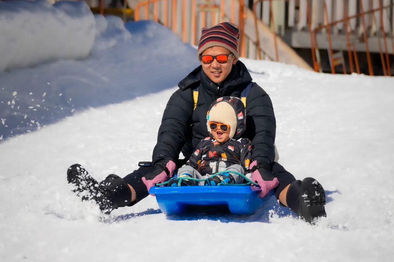 Sledding fun at Whakapapa Ski Area