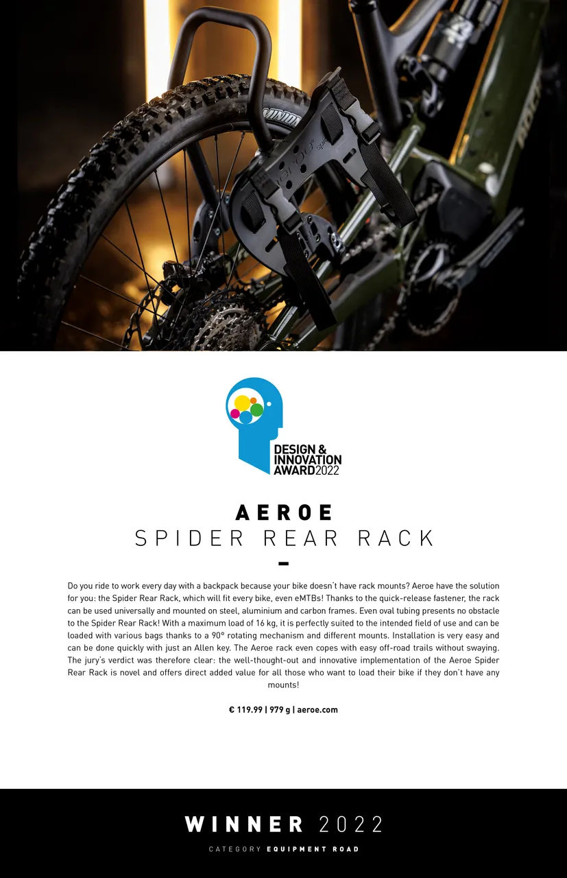 DIA aeroe Spider Rear Rack Award 2022