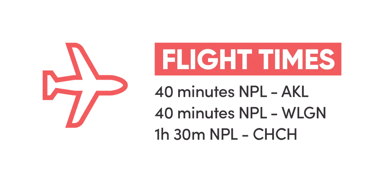 Flight times to Taranaki's New Plymouth Airport