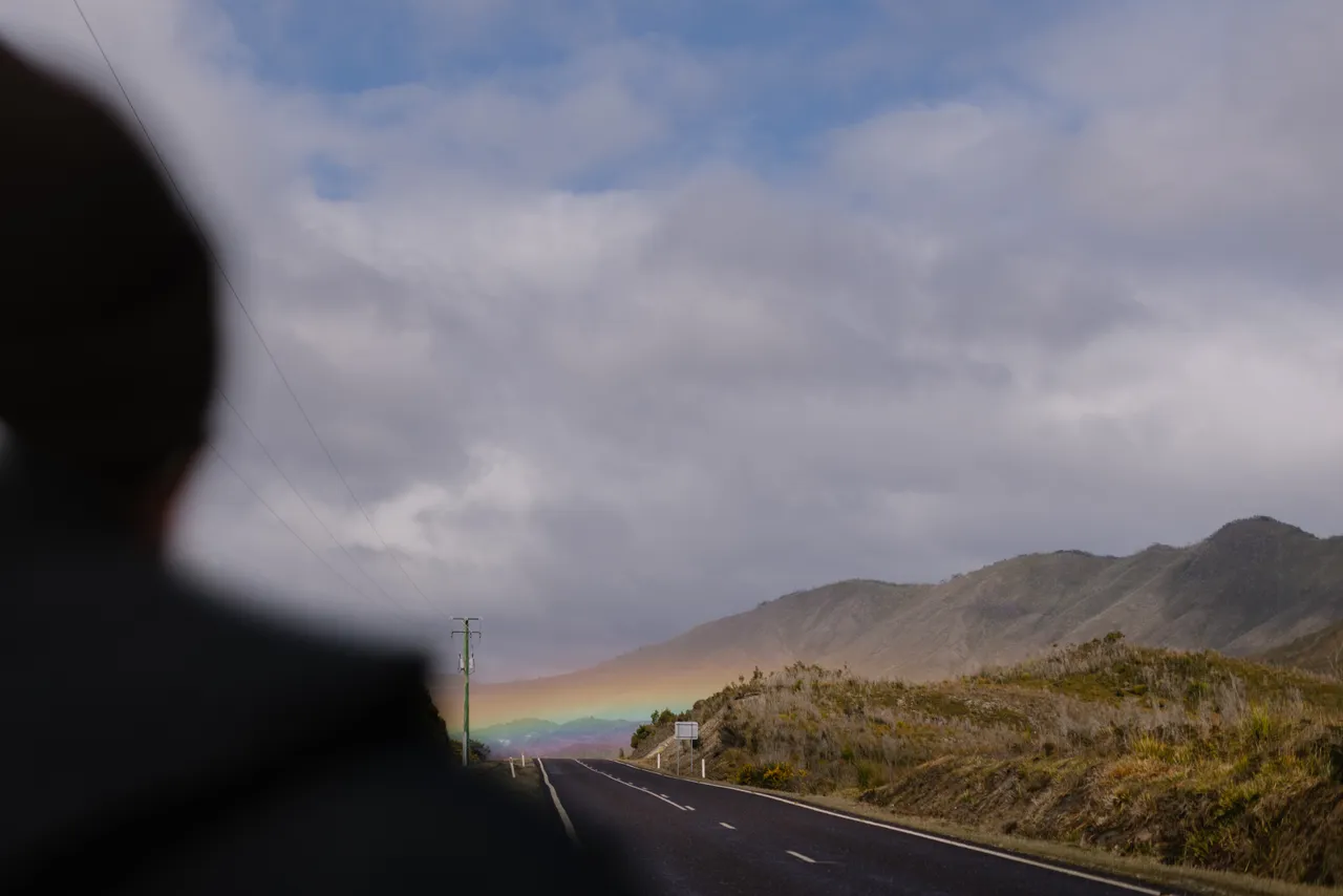 Rainbow Across Road