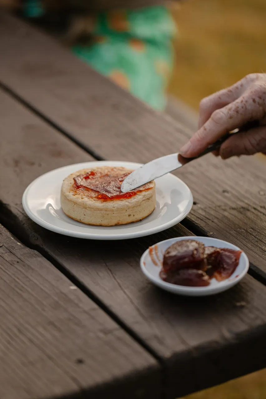 Crumpets with Jam
