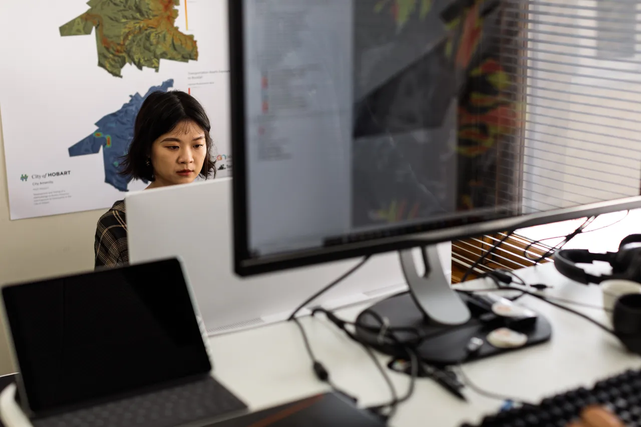 Working at Computer