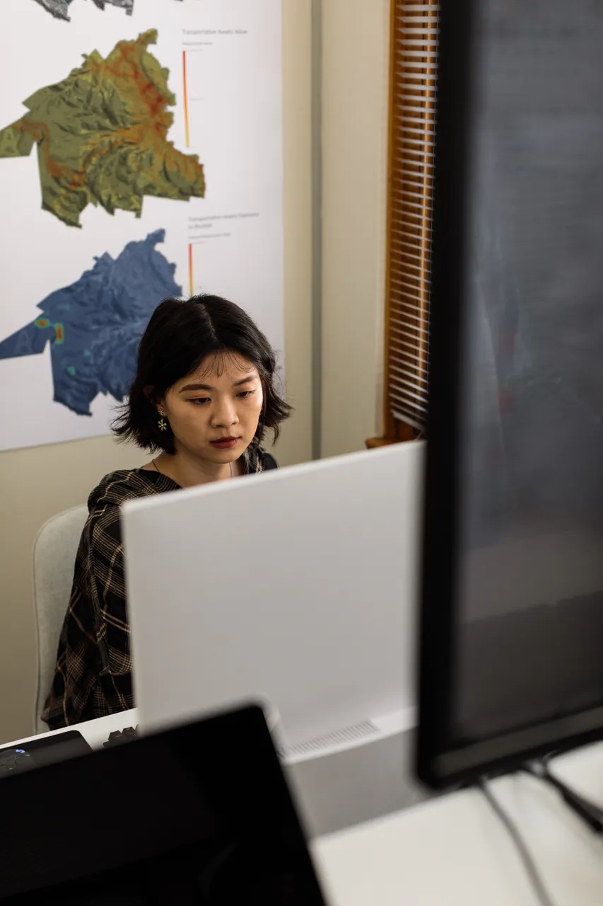 Working at Computer