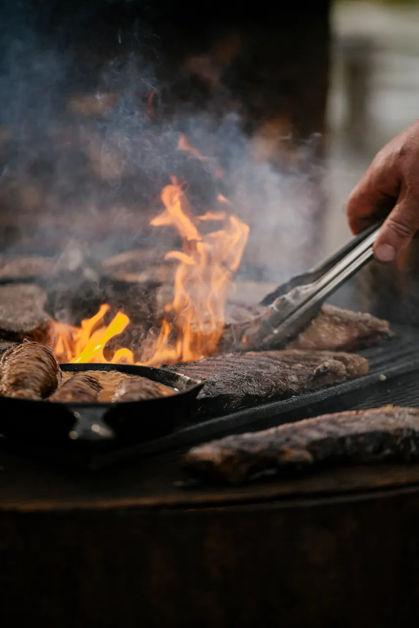 Barbequing Meat