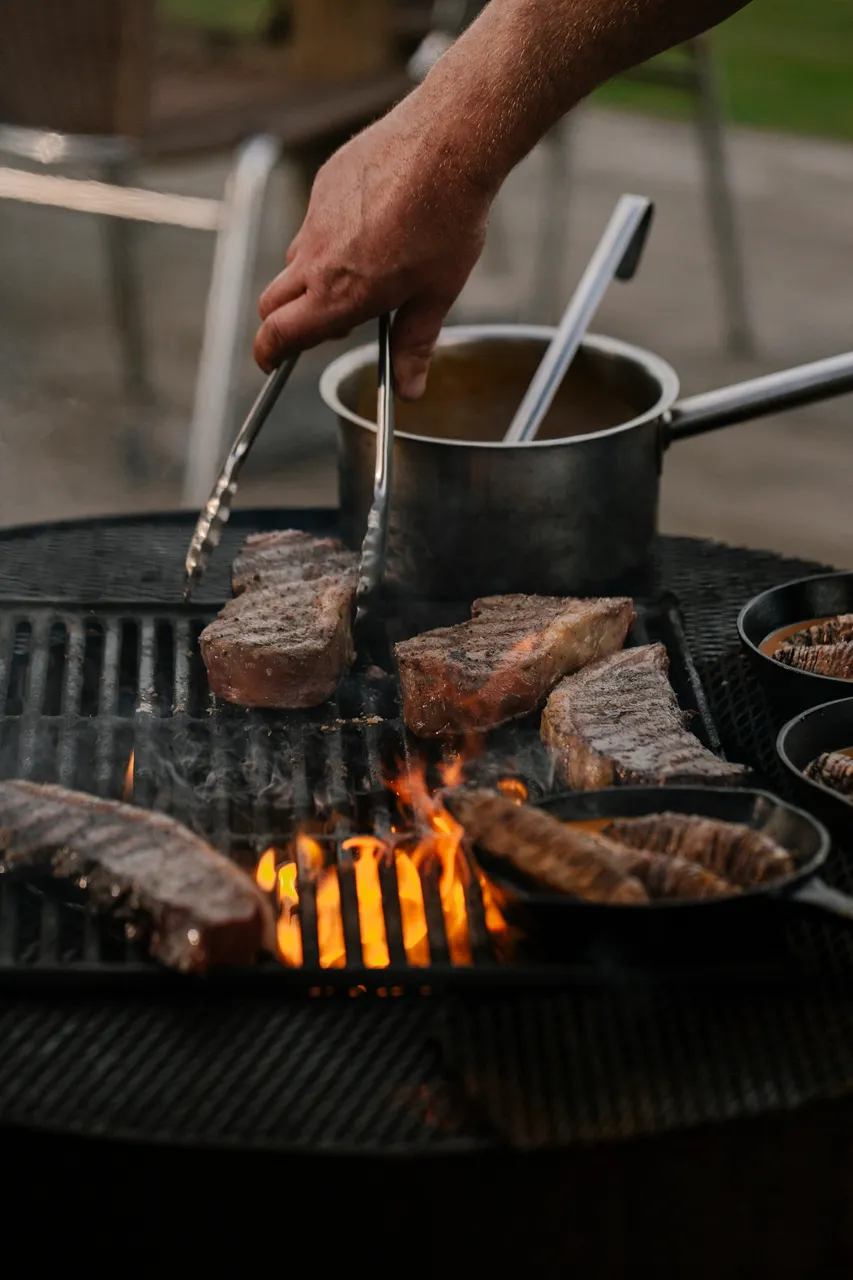 Barbequing Meat
