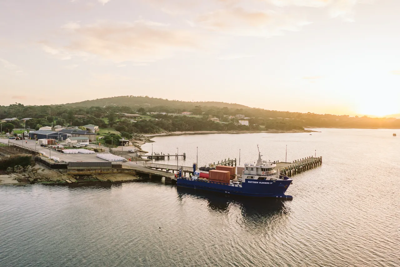 Boat Docked at Lady Barron Port