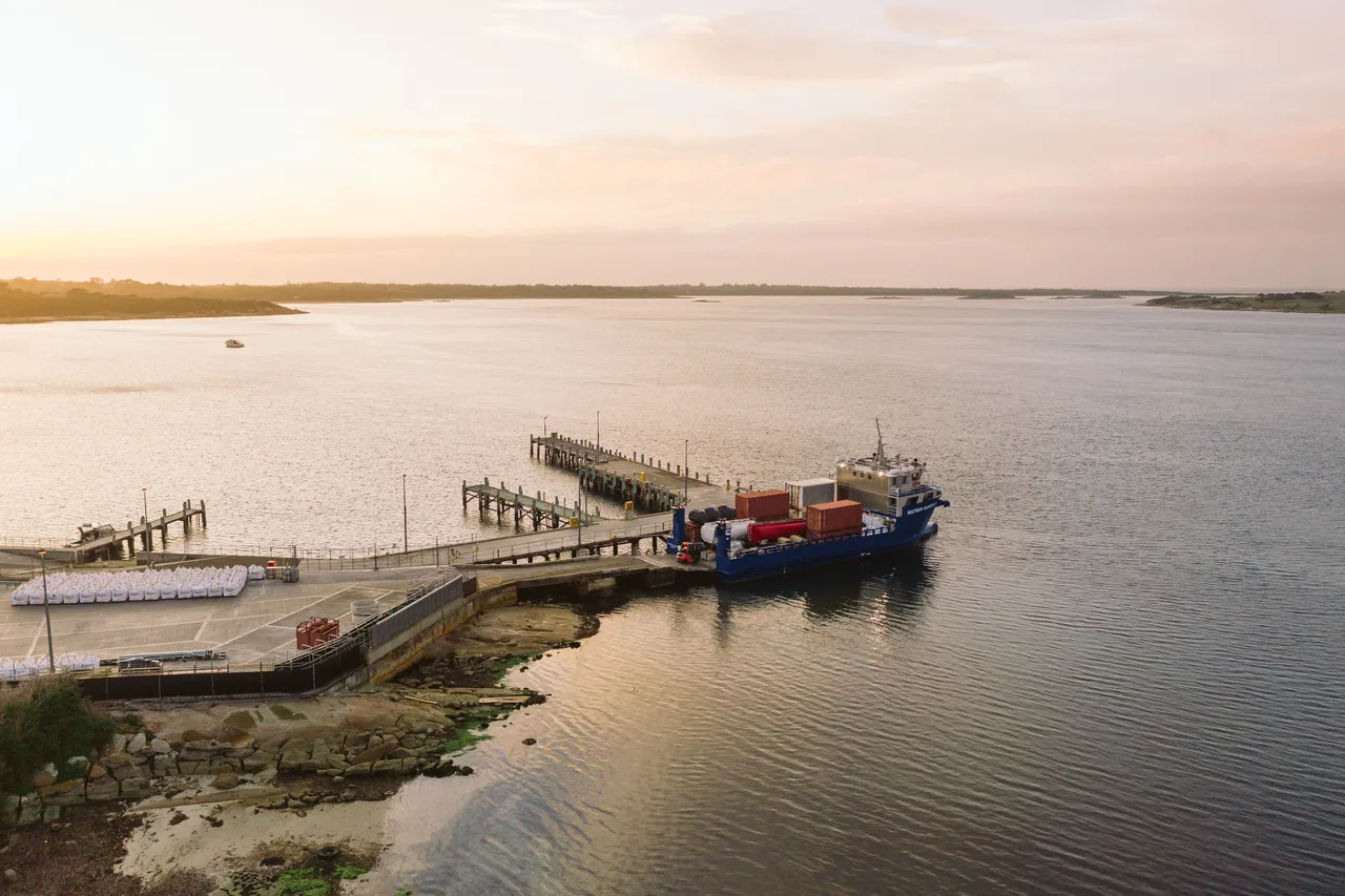 Boat Docked at Lady Barron Port