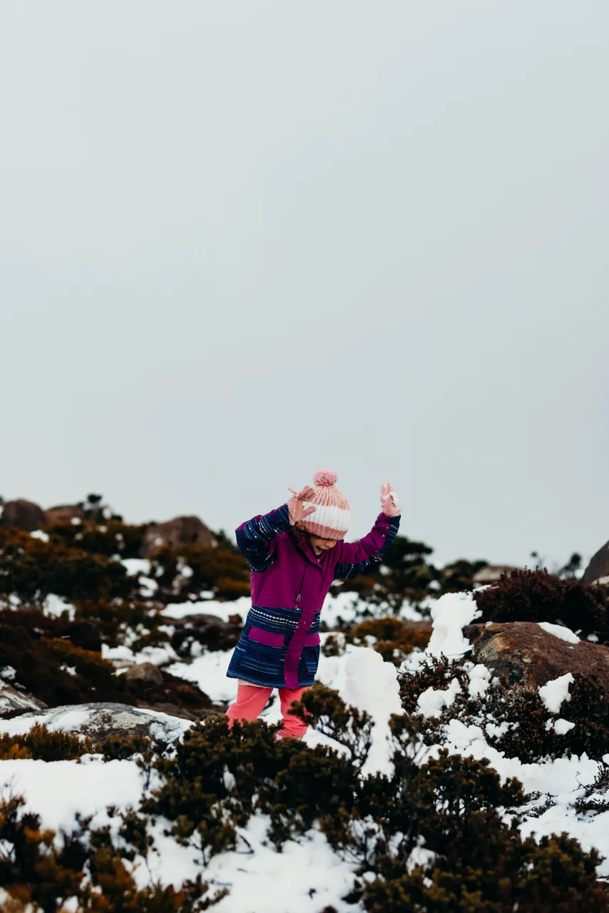 People in snow on kunanyi / Mount Wellington