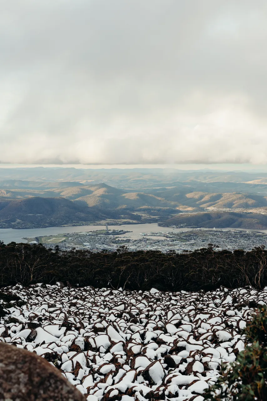 View from Snow Capped kunanyi / Mount Wellington