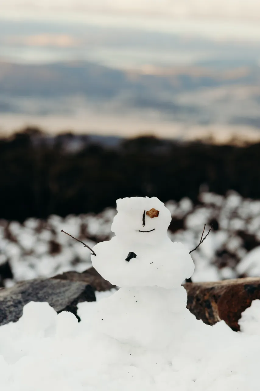 Building snowman on kunanyi / Mount Wellington