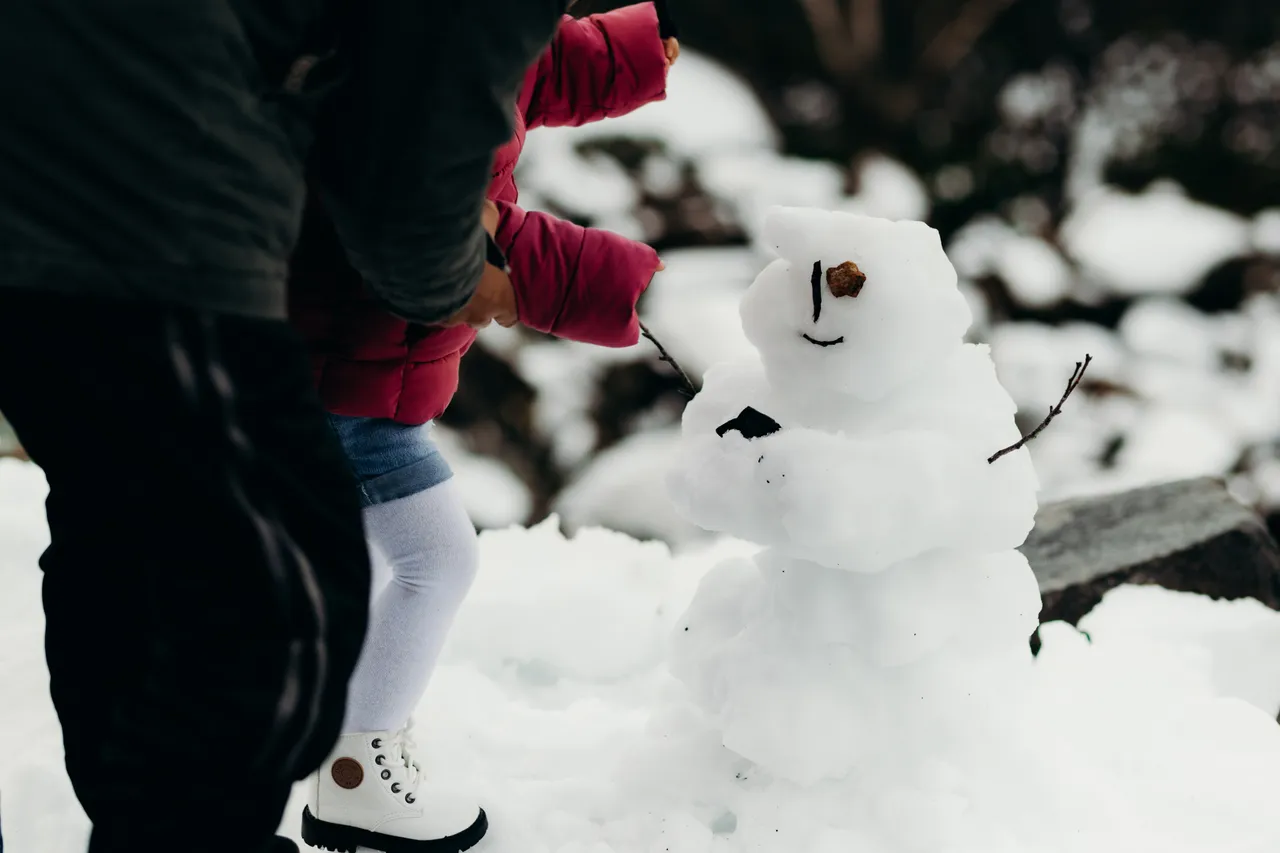 Building snowman on kunanyi / Mount Wellington