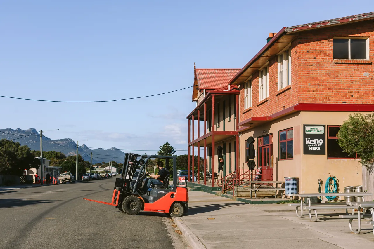 Forklift at Flinders Island Interstate Hotel