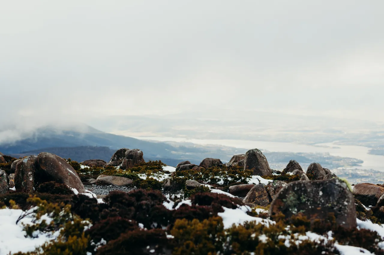 View from Snow Capped kunanyi / Mount Wellington