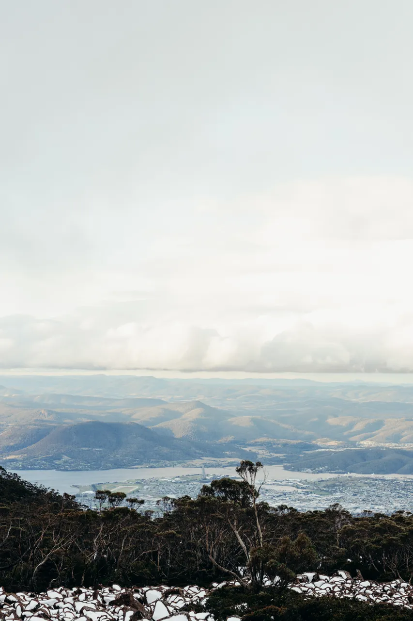 View from Snow Capped kunanyi / Mount Wellington