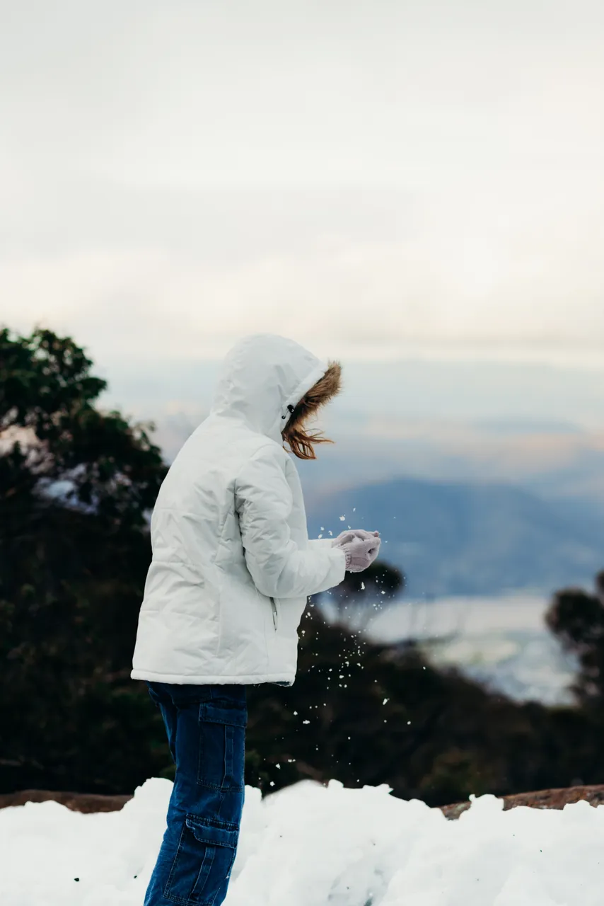 People in snow on kunanyi / Mount Wellington