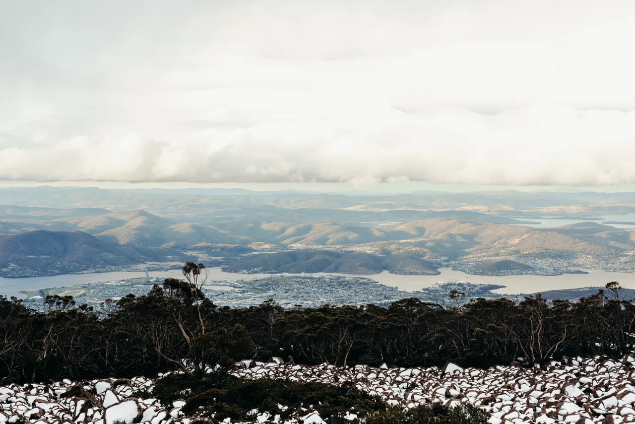 View from Snow Capped kunanyi / Mount Wellington