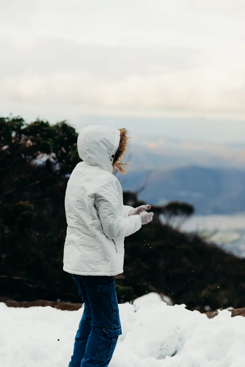 People in snow on kunanyi / Mount Wellington
